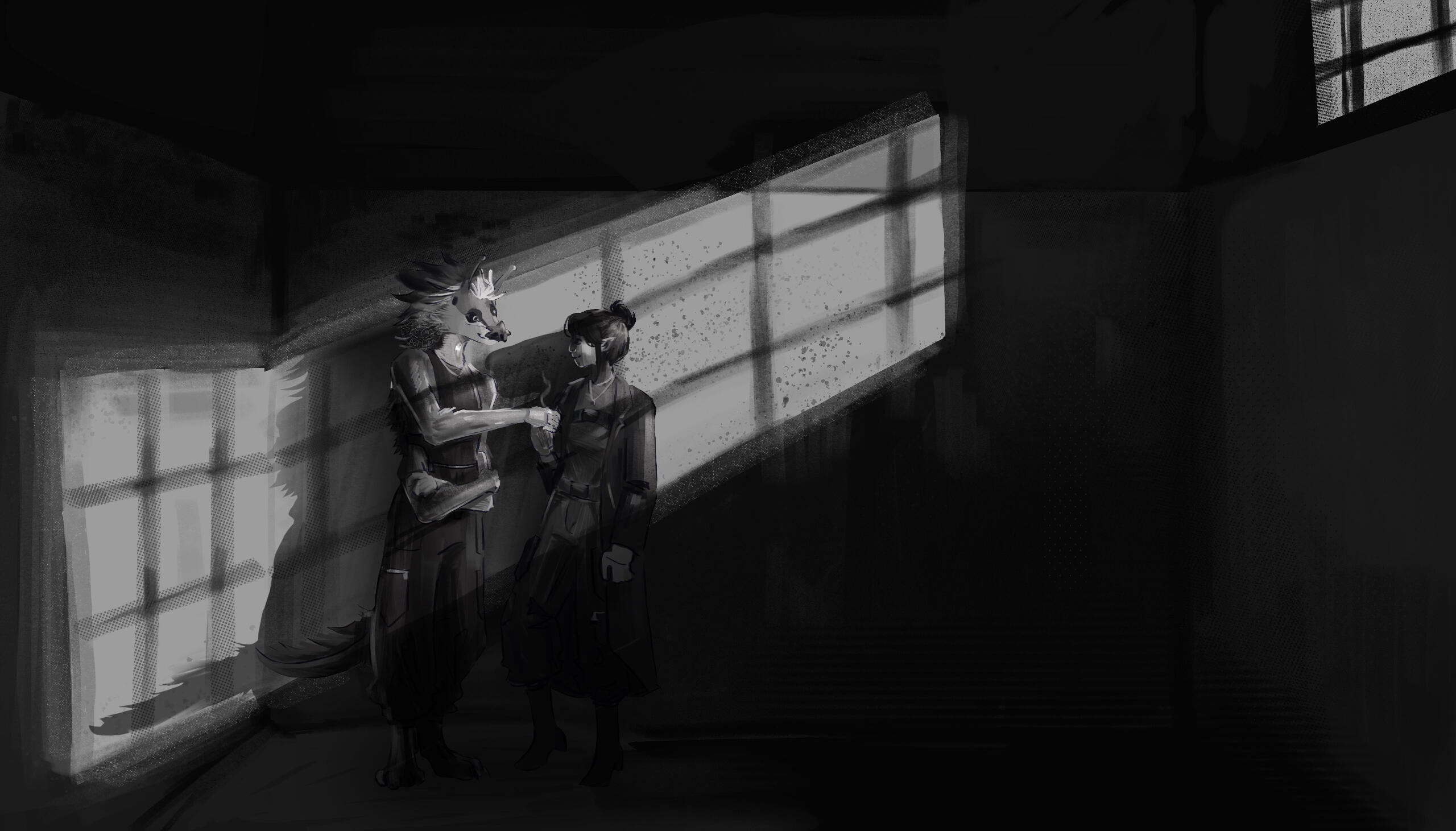 Original characters (mine and @ch1psahoy) scene referencing final episode of Better Call Saul (2024)