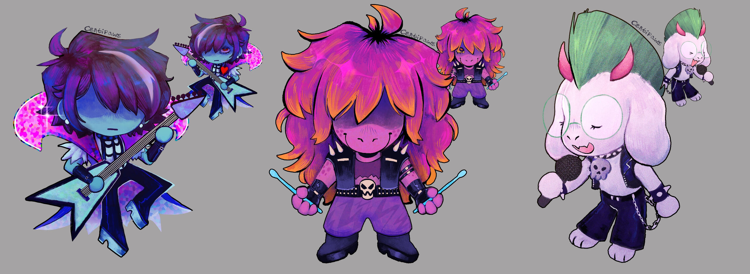 Chibi designs of Deltarune main characters (2025)