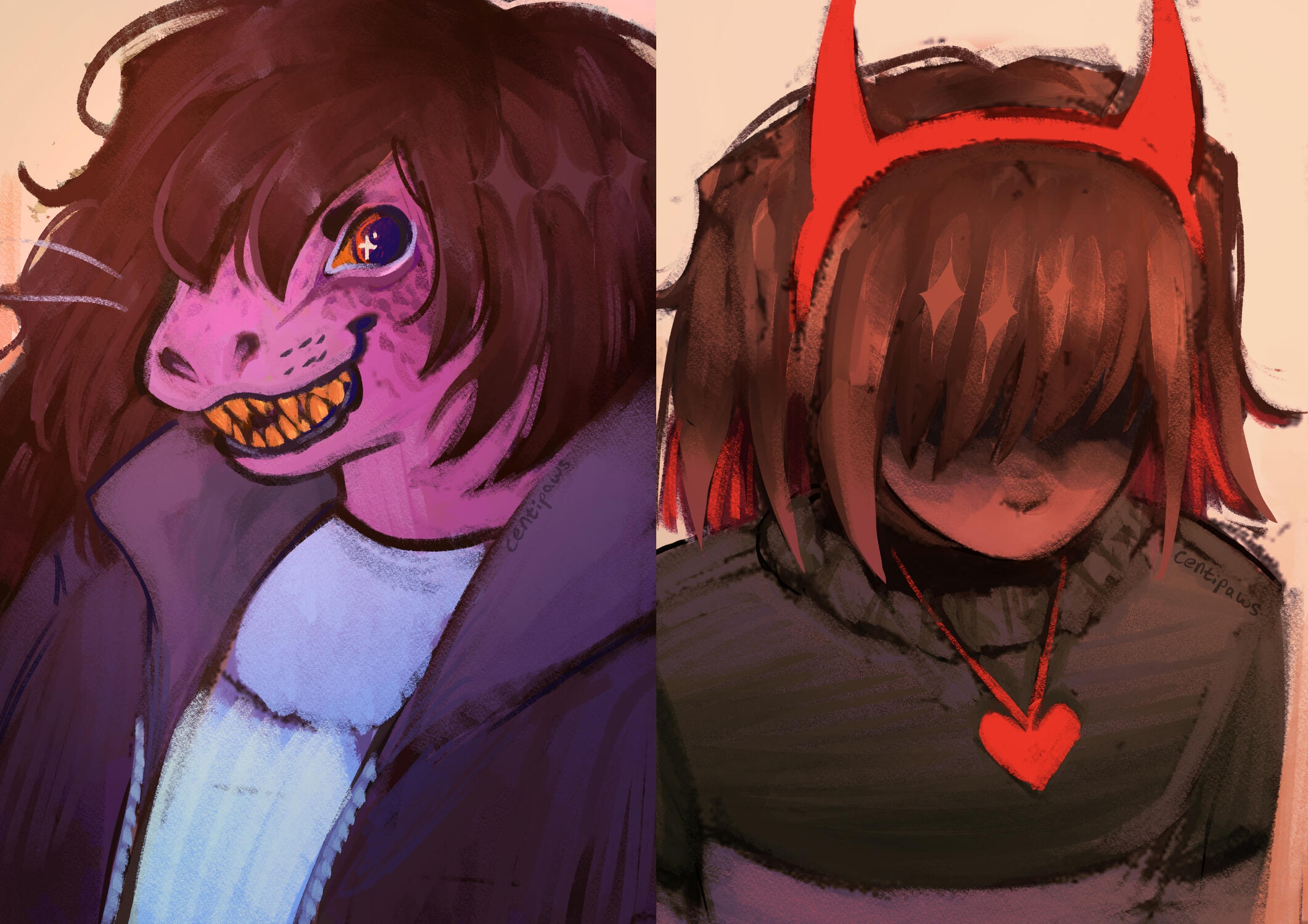 Portraits of Susie and Kris from Deltarune (2025)